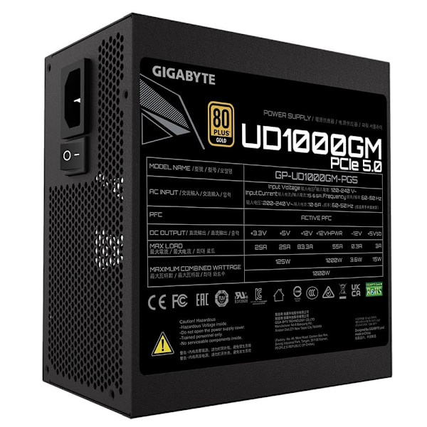 Gigabyte UD1000GM PG5 power supply unit 1000 W 20+4 pin ATX ATX Black