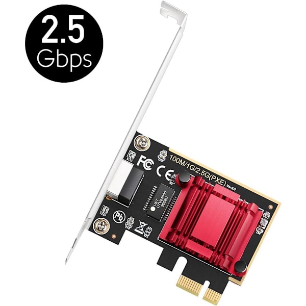 Ethernet Adapter Cudy PE10, PCIe, 10 Mbps/ 100 Mbps/ 1 Gbps/ 2.5 Gbps