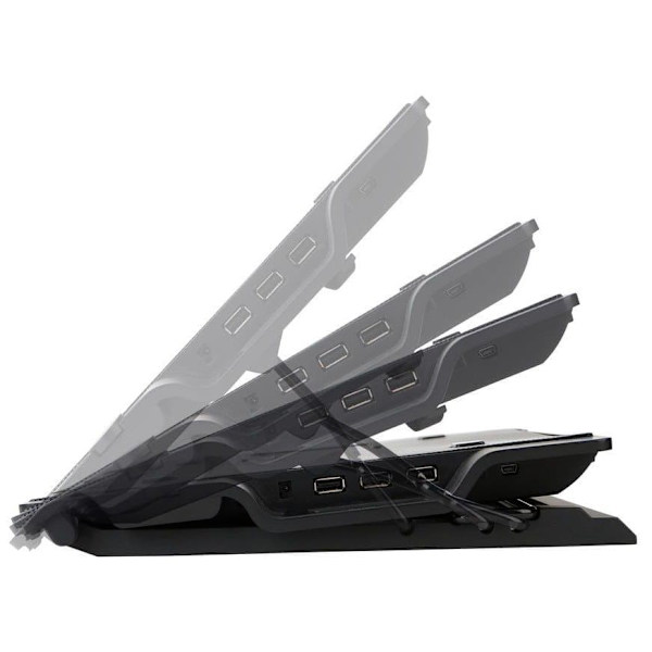 STAND Notebook Zalman "NS200", max. 17 inch, sita metal, 1xfan, 200mm, 470 - 610 RPM, USB 2.0 x 3, RPM fan ctr, cable manag, ajustabil pe inaltime 4 t