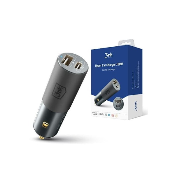 Ładowarka samochodowa 100W 1xUSB-C+USB-A PD