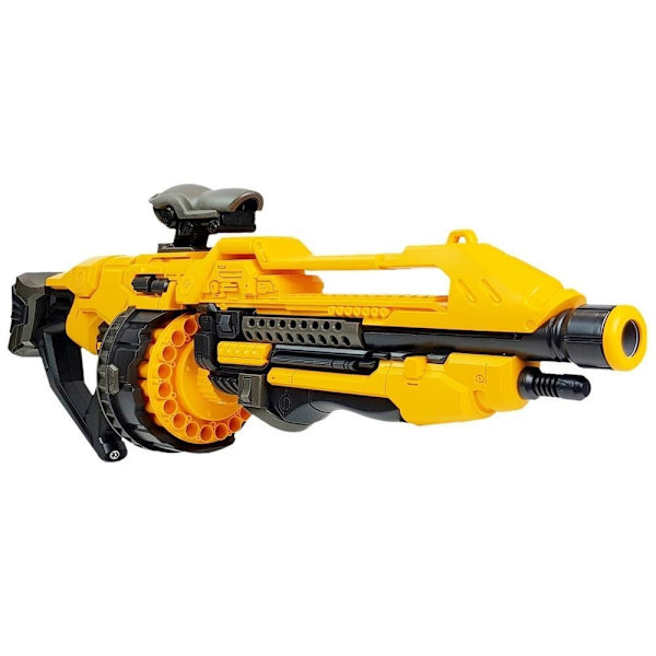Battery Pistol Foam Cartridges 82 cm Rotating Magazine Yellow