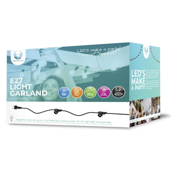 Forever Light Garland Set / 2W / 10x E27 / IP65 / 12m