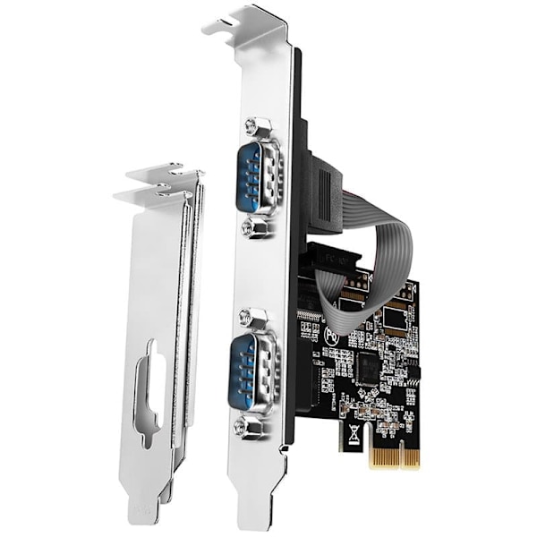 PCI-Express card with two 250 kbps serial ports. ASIX AX99100. Standard & Low Profile. Sort