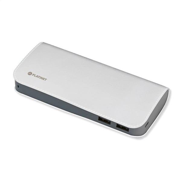 Platinet PMPB11LW Power Bank Luxury Leather 11000 mAh Universal Charger for devices 2x USB 2.1A White