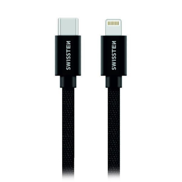 Swissten Datový Kabel Textile USB-C / Lightning Mfi 1,2 M Černý