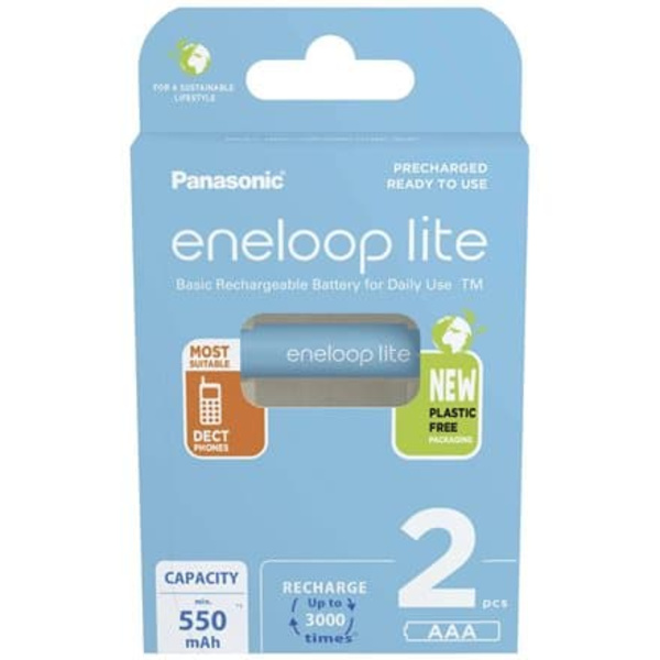 Rechargeable batteries PANASONIC ENELOOP LITE AAA 550 mAh 2 szt (BK-4LCCE/2CP)