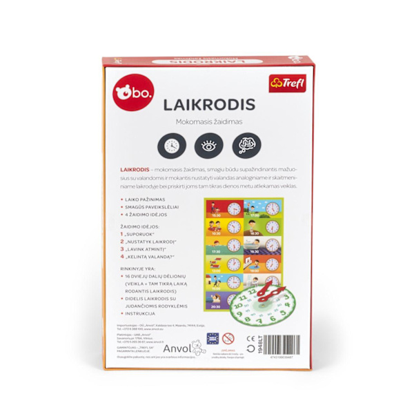 bo. Educational board game "Clock" (In Lithuanian lang.)