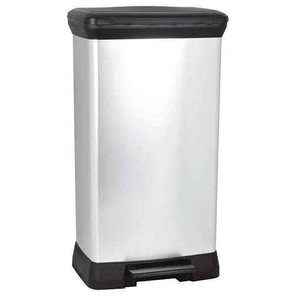 CURVER PEDAL WASTE BIN 50L /IML METALLIZED