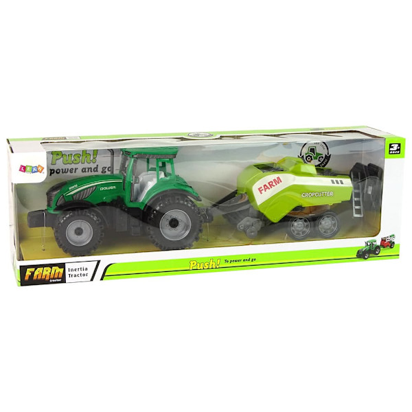 Green Agricultural Tractor, Seeder, Friction Drive