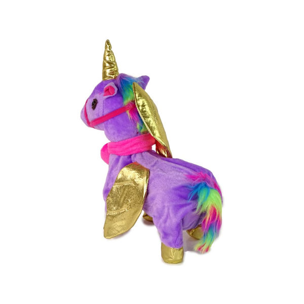 Mascot Horse Interactive Unicorn Purple Golden Wings