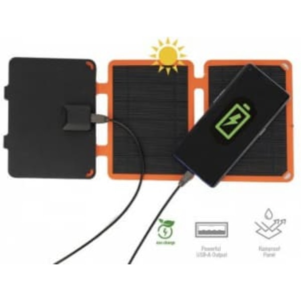4smarts Solar Panel VoltSolar Compact with USB 10W Sort, Orange