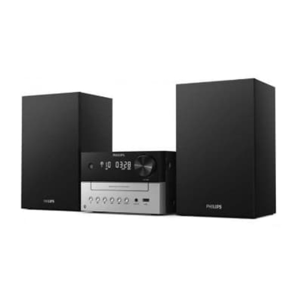 PHILIPS Micro music system TAM3205 Bluetooth CD MP3-CD USB FM 18 W Sort, Sølv