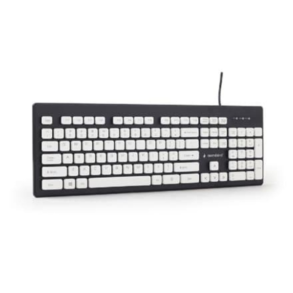 Gembird Chocolate Keyboard USB US Black, White keys