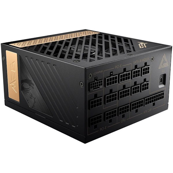 MSI MEG AI1300P PCIE5 power supply unit 1300 W 24-pin ATX ATX Black