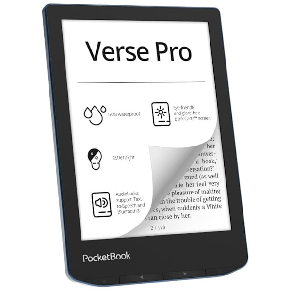 PocketBook Verse Pro e-book reader Touchscreen 16 GB Wi-Fi Black, Blue