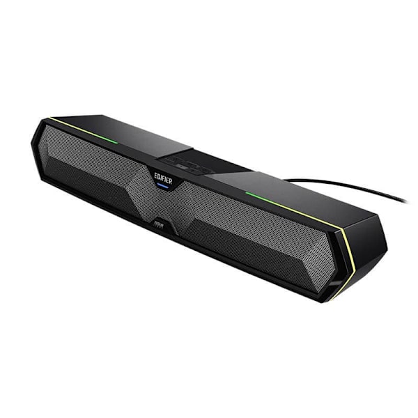 BOXE EDIFIER Gaming desktop, RMS: 5W (2.5W + 2.5W), Bluetooth 5.3, USB-A, RGB, sound card/ mic, dim. 485x70x80mm, black, "MG300-BK"  (timbru verde 0.8 Sort