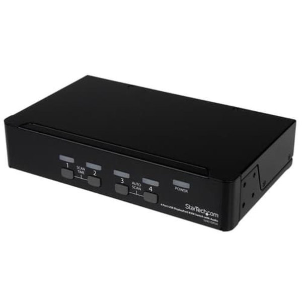 4 PORT USB DISPLAYPORT KVM SWIT musta