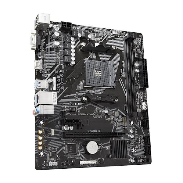 GIGABYTE A520M K V2 Motherboard - Supports AMD Ryzen 5000 Series AM4 CPUs, up to 5100MHz DDR4 (OC), PCIe Gen3 x4 M.2, GbE LAN, USB 3.2 Gen 1
