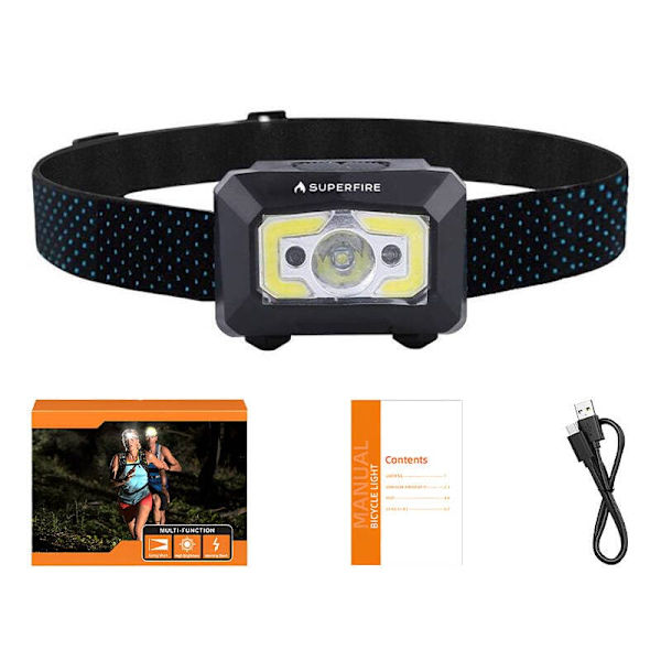 Headlight with non-contact switch Superfire X30, 340lm, USB