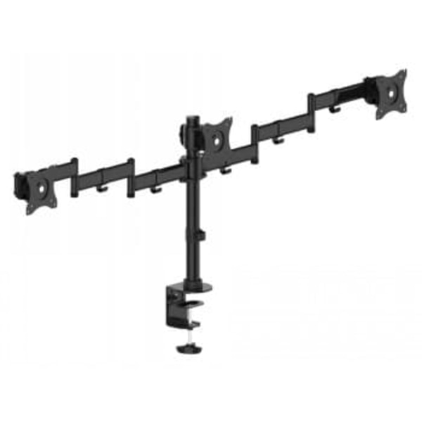 Multibrackets M Deskmount Basic Triple | VESA 75x75-100x100 | Max 8kg | Desk clamp | Black musta
