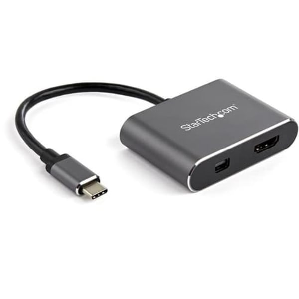 USB C TO HDMI OR MDP ADAPTER/HDMI OR MINI DP HDR 4K 60 Sort, Grå