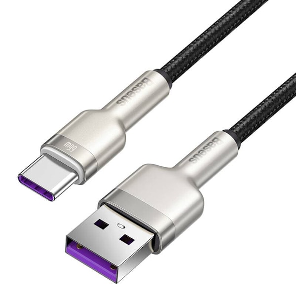 CABLU alimentare si date Baseus Cafule Series, Fast Charging Data Cable pt. smartphone, USB la USB Type-C 66W, braided, 1m, negru "CAKF000101" (timbru