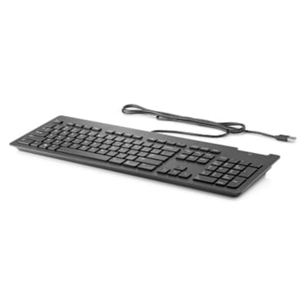HP Slim USB Wired Keyboard - Smartcard - Black - US ENG Svart