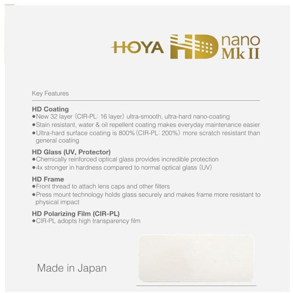 Hoya filter circular polarizer HD Nano Mk II 55mm