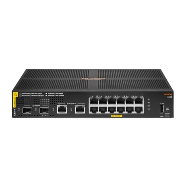 Aruba 6100 12G Class4 PoE 2G/2SFP+ 139W Switch Sort