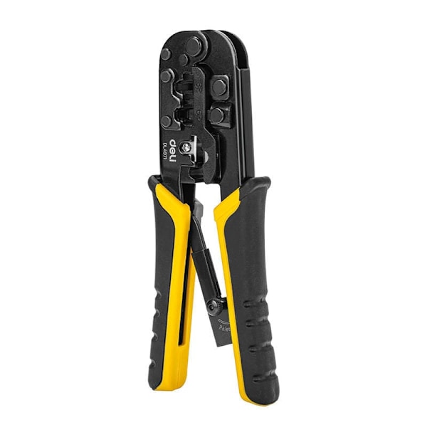 Deli Tools EDL4971 Ethernet Connector Crimping Pliers, 4/6/8P, RJ45/RJ14/RJ12/RJ9