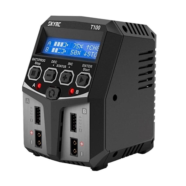 Charger SkyRC T100 2 x 50W Sort, Sølv