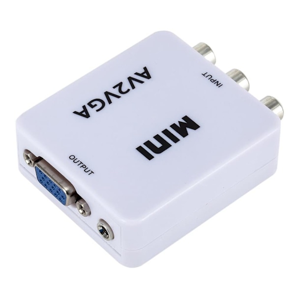 RoGer Adapter to Transfer RCA to VGA Signal (+Audio) White