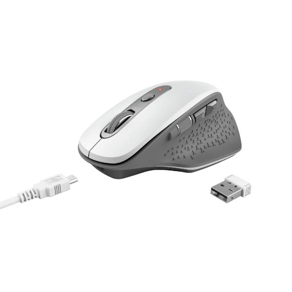 MOUSE USB OPTICAL WRL/OZAA WHITE 24035 TRUST Hvid