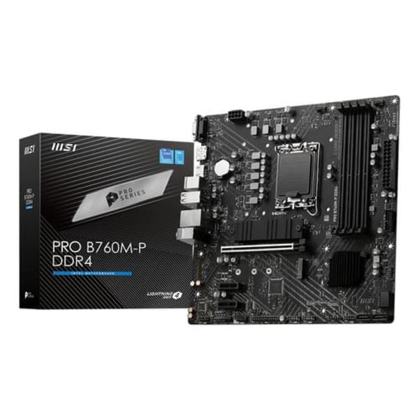 MSI | PRO B760M-P DDR4 | Processor family Intel | Processor socket  LGA1700 | DDR4 DIMM | Memory slots 4 | Supported hard disk drive interfaces SATA,