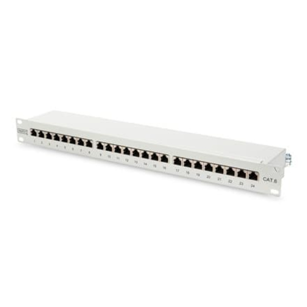 Digitus | Patch Panel | DN-91624S | White | Category: CAT 6; Ports: 24 x RJ45; Retention strength: 7.7 kg; Insertion force: 30N max | 48.2 x 4.4 x 10.