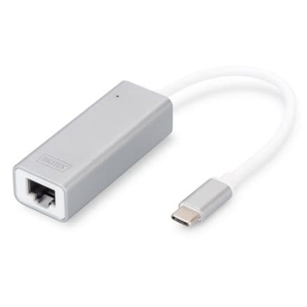Digitus | USB Type C 3.0 Gigabit Ethernet Adapter 10/100/1000 Mbps | DN-3024 | USB Type-C to RJ45 Gjuten aluminium