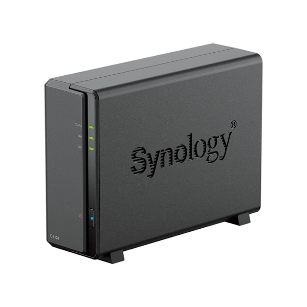 Synology | Tower NAS | DS124 | up to 1 HDD/SSD | Realtek | RTD1619B | Processor frequency 1.7 GHz | 1 GB | DDR4 Svart
