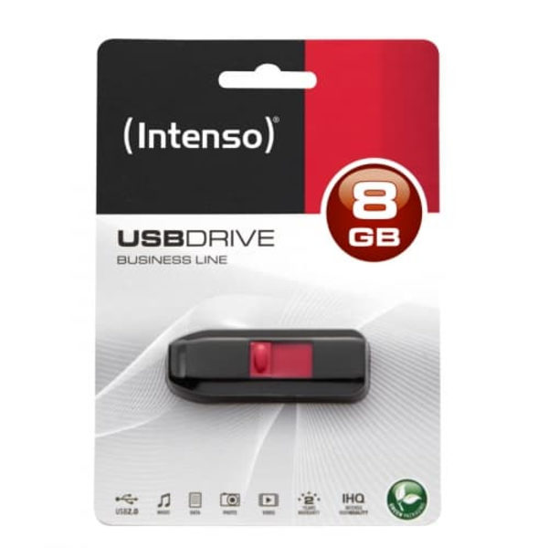 MEMORY DRIVE FLASH USB2 8GB/3511460 INTENSO Sort, Rød