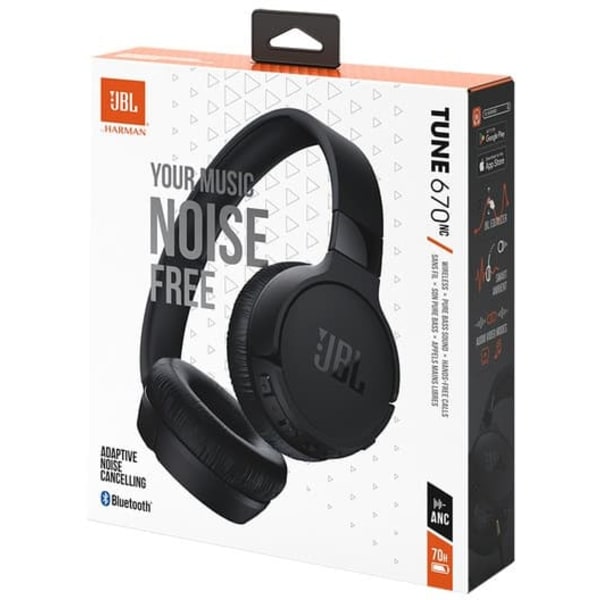 JBL Tune 670NC Bluetooth Wireless On-Ear Headphones Black EU
