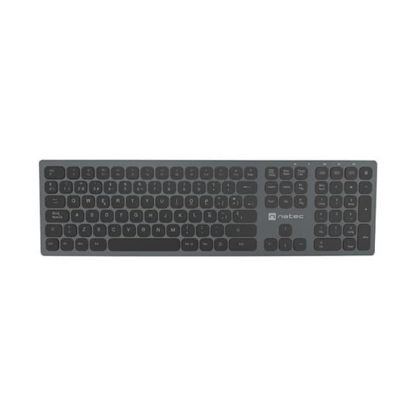 NATEC NKL-1830 keyboard Universal RF Wireless + Bluetooth QWERTY Spanish Black, Grey Sort, Grå