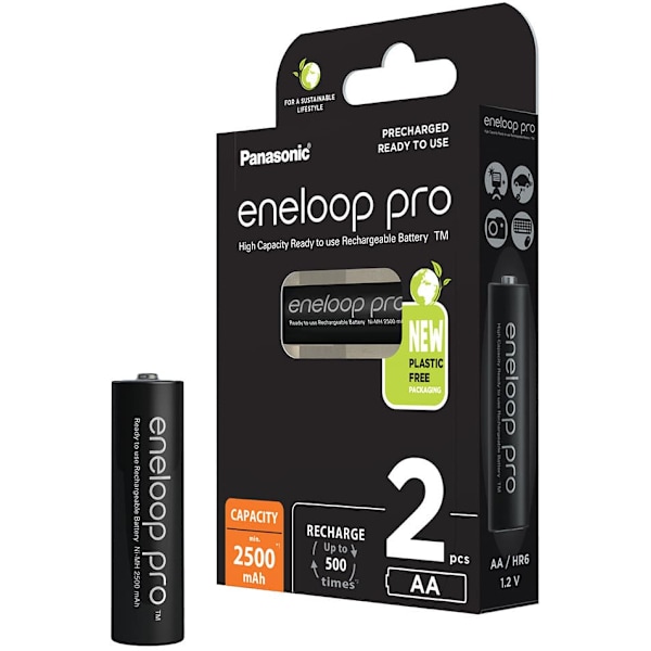 Rechargeable batteries PANASONIC ENELOOP PRO AA 2500 mAh 2 szt (BK-3HCDE/2CP)