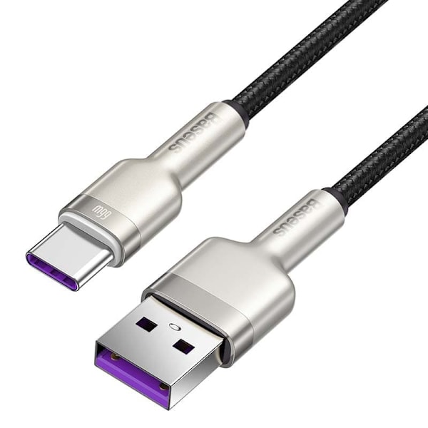 CABLU alimentare si date Baseus Cafule Metal, Fast Charging Data Cable pt. smartphone, USB la USB Type-C 66W, 2m, negru "CAKF000201" (timbru verde 0.1