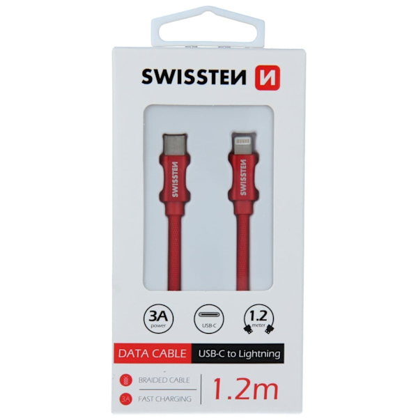 Swissten Textile USB-C To Lightning Data and Charging Cable Fast Charge / 3A / 1.2m