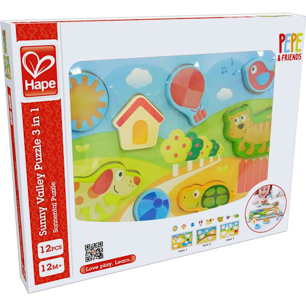 HAPE Sunny Valley Puzzle 3 in 1, E1601A