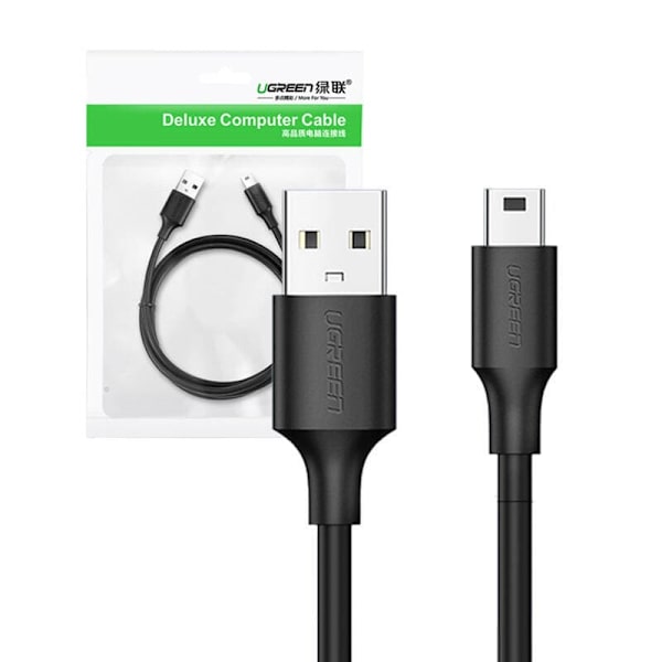 CABLU USB Ugreen, "US132" USB 2.0 (T) la Mini-USB (T) 5 Pin, 2m, conectori auriti, negru, "30472" (timbru verde 0.08 lei) - 6957303834723