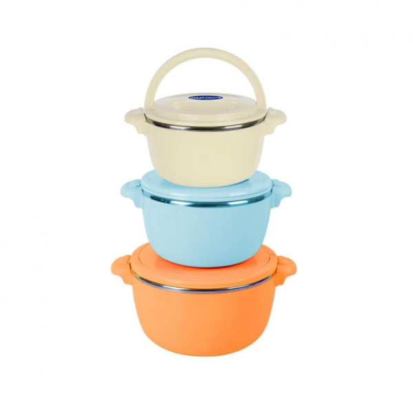 SET 3CASEROLE TERMICE 2+4+6L,BELLY ORANG