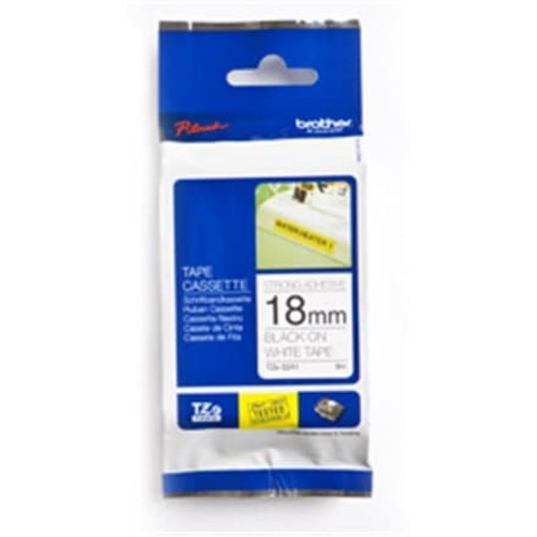 BROTHER TZES241 Tape Brother 18mm BLACK ON WHITE ADHESIVE TAPE