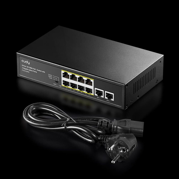 Cudy FS1010PG network switch Fast Ethernet (10/100) Power over Ethernet (PoE) Black