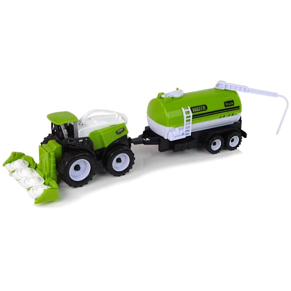 Farm Vehicle Set Tractor Harvester Tanker Semi-trailer