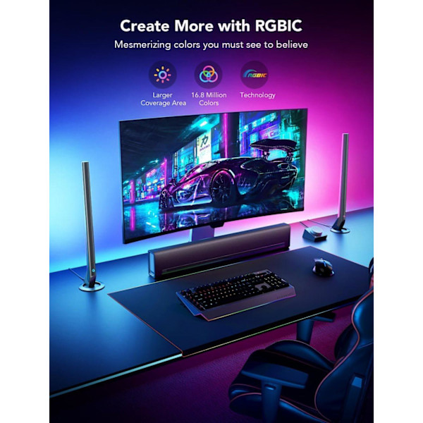 GOVEE H6047 SMART LED LIGHTS RGBIC, WI-FI, ALEXA, GOOGLE ASSISTANT